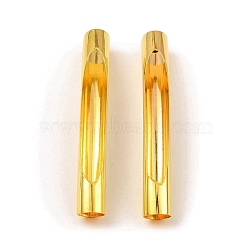Brass Tube Beads, Hollow Curved Tube, Golden, 46x6mm, Hole: 5.5mm(KK-D040-03G)