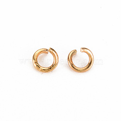 Brass Jump Rings, Nickel Free, Real 18K Gold Plated, 4x0.8mm, 2.4mm inner diameter(X-KK-S360-064-NF)