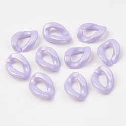 Opaque Acrylic Linking Rings, Quick Link Connectors, For Jewelry Curb Chains Making, Twist, Lilac, 18.5x13.5x4mm, Inner Diameter: 10x5mm, about 1190pcs/500g(OACR-S038-003A-03)