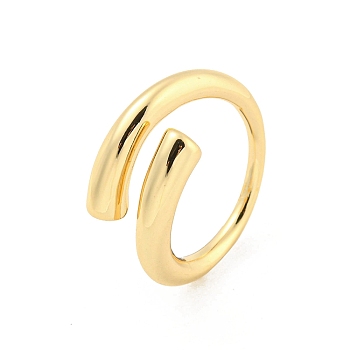 Brass Open Cuff Rings, Long-Lasting Plated, Golden, Inner Diameter: 19mm