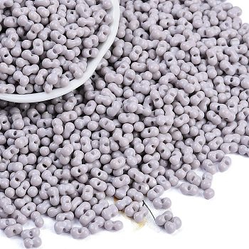 Baking Paint Glass Seed Beads, Round Hole, Peanut, Lavender, 3.5x6x3.5mm, Hole: 0.9mm, about 3750pcs/pound