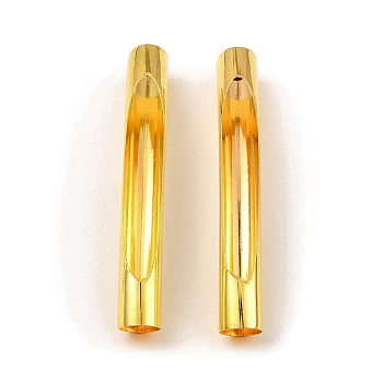 Brass Tube Beads, Hollow Curved Tube, Golden, 46x6mm, Hole: 5.5mm