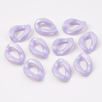 Opaque Acrylic Linking Rings, Quick Link Connectors, For Jewelry Curb Chains Making, Twist, Lilac, 18.5x13.5x4mm, Inner Diameter: 10x5mm, about 1190pcs/500g