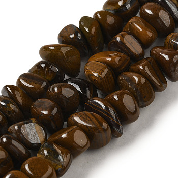 Natura Tiger Iron Beads Strands, Nuggets, Tumbled Stone, 6.5~12.5x3~8.5x6~12mm, Hole: 0.8mm, about 75~78pcs/strand, 15.63'~16.06''(39.7~40.8cm)