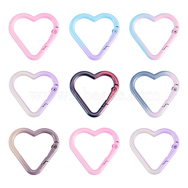 12Pcs Spray Paint Alloy Spring Gate Rings(FIND-TA0010-91)-2
