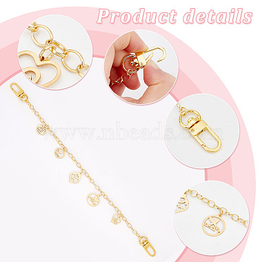 Elite 2Pcs Mother's Day Theme Brass Cable Chain Bag Handles(FIND-PH0008-92)-4