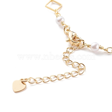 Brass Rhombus Link Chain Necklaces(NJEW-JN03448)-3