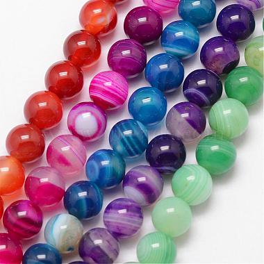 10mm Mixed Color Round Natural Agate Beads