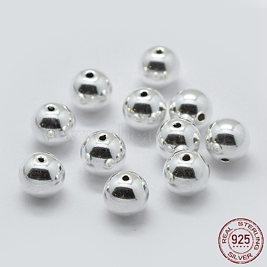 Silver Round Sterling Silver Spacer Beads