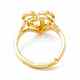 Real 18K Gold Plated Brass Alphabet Adjustable Rings(RJEW-M139-18C)-3
