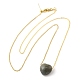 Natural Labradorite Heart Pendant Necklace with Golden Alloy Cable Chains(NJEW-G116-01G)-2