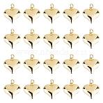 20Pcs Brass Pendants, Heart Charms, with Jump Ring, Golden, 17x16x6mm, Hole: 3mm(KK-HS0002-15)