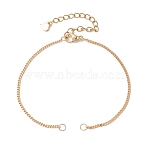 Brass Bracelet Makings, with Curb Chain, Real 18K Gold Plated, 6-3/4 inch(17cm)(AJEW-JB01278-01)