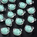 Transparent Acrylic Beads, Bead in Bead, Bear, Aquamarine, 16x18x15.5mm, Hole: 3mm, about 220pcs/500g(MACR-S373-122-B03)