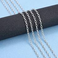 3.28 Feet 304 Stainless Steel Cable Chains, for DIY Jewelry Making, Unwelded, Oval, Stainless Steel Color, 3x2x0.5mm(X-CHS-R008-11)