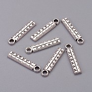 Tibetan Style Alloy Pendants for Teachers' Day, Lead Free, Nickel Free and Cadmium Free, Ruler, 24x5x2mm, Hole: 2mm(X-TIBEP-AB3128Y-NF)