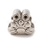 Tibetan Style Alloy European Beads, Rhinestone Settings, Lead Free & Cadmium Free, Crab, Antique Silver, 10.5x11.5x7.5mm, Hole: 4.9mm, Fit for 1.6mm Rhinestone(TIBE-Q090-63AS)