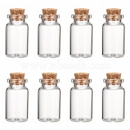 Glass Jar Glass Bottles Bead Containers, with Cork Stopper, Wishing Bottle, Clear, 4x2.2cm, Hole: 1.25cm, Capacity: 15ml(0.5 fl. oz)(AJEW-S074-02B)