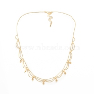 Brass Bib Necklace Making, with Cup Peg Bails, Lobster Claw Clasps & Extender Chain, for Half Drilled Beads, Cadmium Free & Nickel Free & Lead Free, Golden, 15-1/8 inch(38.5cm), Pin: 0.9mm(KK-N216-549)