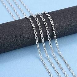 304 Stainless Steel Cable Chains, for DIY Jewelry Making, Unwelded, Oval, Stainless Steel Color, 3x2x0.5mm(X-CHS-R008-11)
