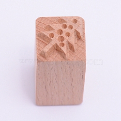 Wooden Stamps, Rectangle, Tree Pattern, 50x20x20mm(DIY-WH0189-61B)