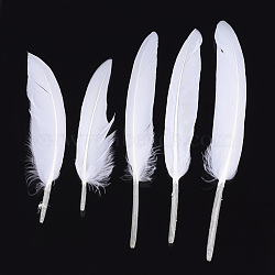 Goose Feather Costume Accessories, Dyed, White, 105~157x16~22mm, about 500pcs/bag(FIND-T037-01O)