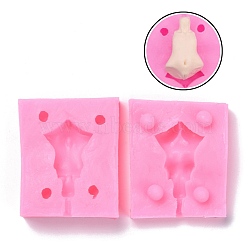 Silicone Body Mold Fondant, for DIY Cake Fondant, Epoxy Resin, Doll Making, Polymer Clay Mould Supplies, Pearl Pink, 58x48x27mm(DIY-A024-03)
