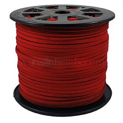 Faux Suede Cords, Faux Suede Lace, Dark Red, 4x1.5mm, 100yards/roll(300 feet/roll)(LW-S010-22)