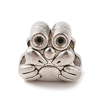 Tibetan Style Alloy European Beads, Rhinestone Settings, Lead Free & Cadmium Free, Crab, Antique Silver, 10.5x11.5x7.5mm, Hole: 4.9mm, Fit for 1.6mm Rhinestone