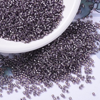 MIYUKI Delica Beads, Cylinder, Japanese Seed Beads, 11/0, (DB1205) Silverlined Light Amethyst, 1.3x1.6mm, Hole: 0.8mm, about 2000pcs/bottle, 10g/bottle