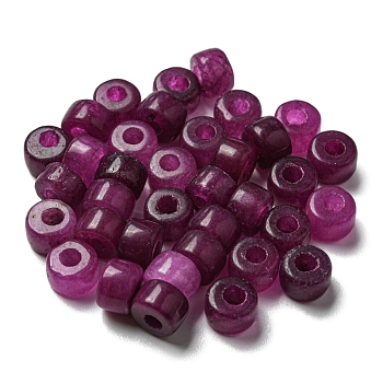 Natural White Jade Dyed Beads, Column, Purple, 8~8.5x5.5~6mm, Hole: 3~3.3mm