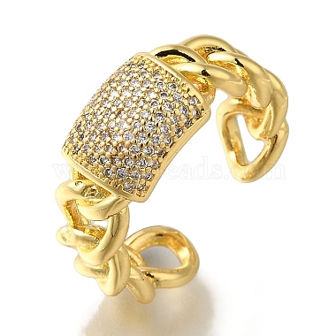 Clear Rectangle Brass+Cubic Zirconia Finger Rings