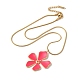 Golden Ion Plating(IP) 304 Stainless Steel Enamel Flower Pendant Necklaces(NJEW-K274-01G)-3