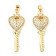 Rack Plating Brass Micro Pave Clear Cubic Zirconia Pendants(KK-M253-08G)-1