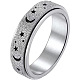 Stainless Steel Moon and Star Rotatable Finger Ring(MOST-PW0001-005E-05)-1