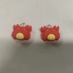 Opaque Resin Pendants, Crab Charm, with Platinum Tone Iron Loops, Red, 21x21x8mm, Hole: 2x2.7mm(RESI-G043-E04-A)
