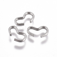 304 Stainless Steel Quick Link Connectors, Chain Findings, Number 3 Shaped Clasps, Stainless Steel Color, 7.5~8x4.5x1.5mm, Inner Diameter: 6.5x4mm(STAS-L234-161P)