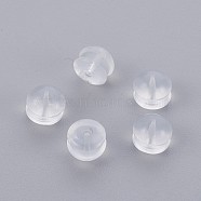 Silicone Ear Nuts, Earring Backs, 4x5mm, Hole: 1mm(SIL-P001-01)