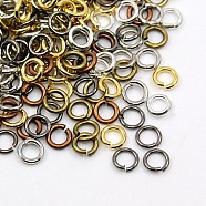 Open Jump Rings Brass Jump Rings, Mixed Color, 7x1mm, 18 Gauge, Inner Diameter: 5mm, about 4000pcs/500g(JRC7MM-M)