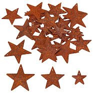 30Pcs 3 Style Rust Iron Pendants, Star, Sienna, 25.4~47x25.4~47x4mm, Hole: 1~1.2mm, 10pcs/style(IFIN-GF0001-28)
