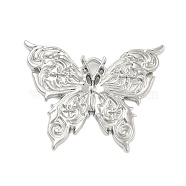 Rack Plating Alloy Pendants, Butterfly, Platinum, 27x33x2mm, Hole: 2.5mm(FIND-Z054-13P)