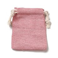 Rectangle Cloth Packing Pouches, Drawstring Bags, Pearl Pink, 8.6x7x0.5cm(ABAG-A008-01A-01)