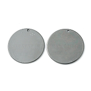 Brass Pendants, Stamping Blank Tag, Flat Round, Gunmetal, 25x1mm, Hole: 1.4mm(KK-WH0041-05-B)