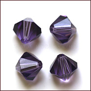 Imitation Austrian Crystal Beads, Grade AAA, Faceted, Bicone, Indigo, 4x4mm, Hole: 0.7~0.9mm(SWAR-F022-4x4mm-539)