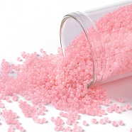 TOHO Round Seed Beads, Japanese Seed Beads, Frosted, (145F) Ceylon Frost Innocent Pink, 15/0, 1.5mm, Hole: 0.7mm, about 3000pcs/10g(X-SEED-TR15-0145F)