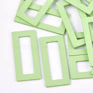 Spray Painted Acrylic Linking Ring, Rubberized Style, Rectangle, Light Green, 51x23.5x2.5mm(ACRP-S675-03F)