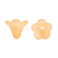 Frosted Acrylic Beads, Flower, Orange, 10x13.5mm, Hole: 1.8mm, about 1600pcs/500g(X-PL692-15)