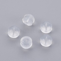Silicone Ear Nuts, Earring Backs, 4x5mm, Hole: 1mm(SIL-P001-01)