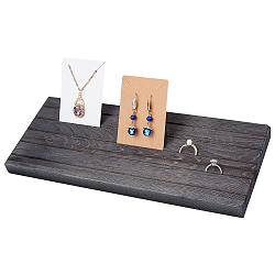 Wood Earring Display Stands, Earring Organizer Holder for Earring Studs, Black, Finish Product: 8x30x12cm(EDIS-WH0021-36A)