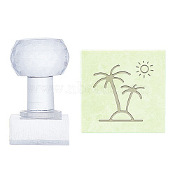 Clear Acrylic Soap Stamps, DIY Soap Molds Supplies, Rectangle, Tree, 60x34x37mm, Pattern: 33x33mm(DIY-WH0438-015)